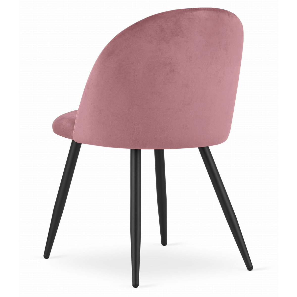 Sedia di design Bello in velluto rosa antico con gambe nere