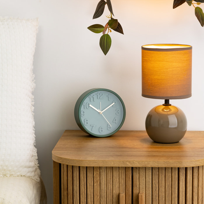 Lampe "Timeo" taupe - céramique H25 cm