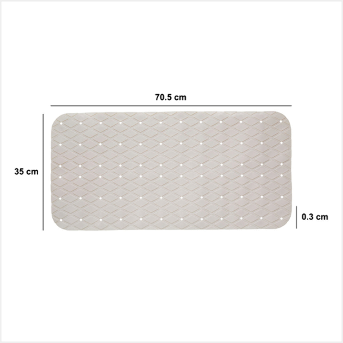Fond de baignoire antidérapant en plastique 70,5x35cm