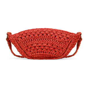 Bolso bandolera rojo en rafia