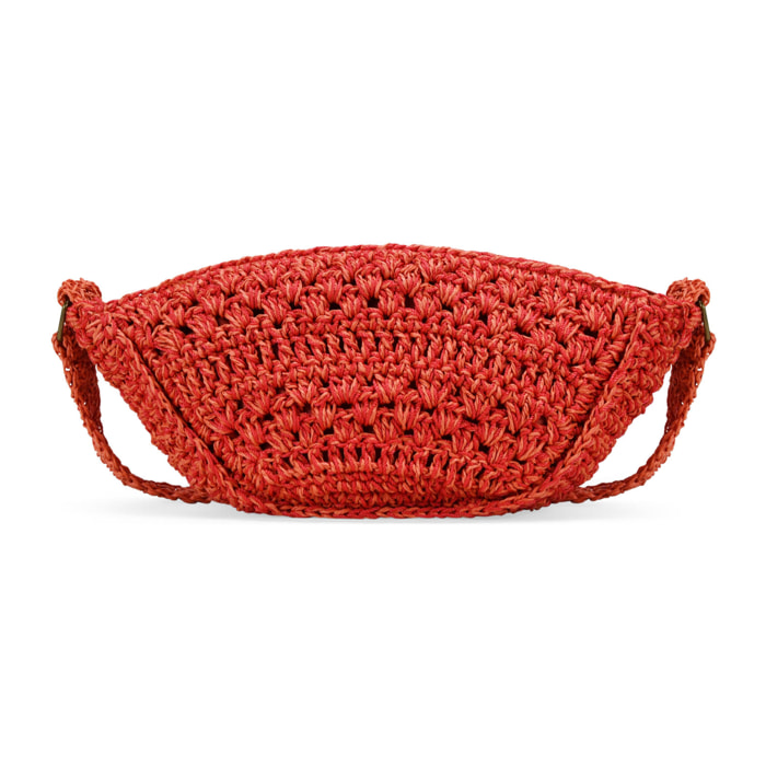 Bolso bandolera rojo en rafia