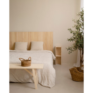 Cabecero ranurado de madera maciza tono natural de varias medidas