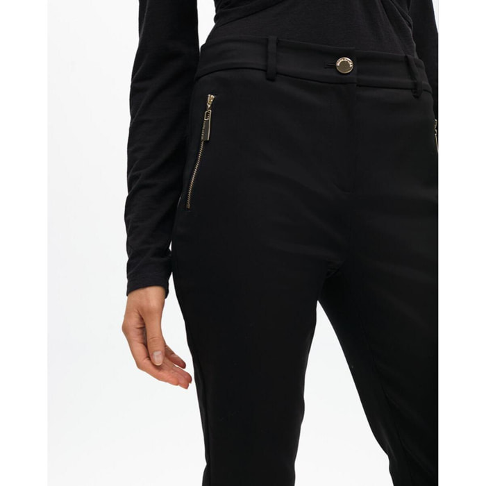 Pantaloni con tasche con zip in tessuto elastico