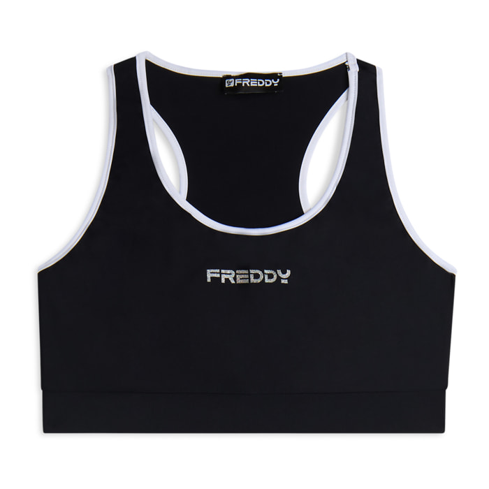 Reggiseno Sportivo con Supporto Medio e bordature a contrasto