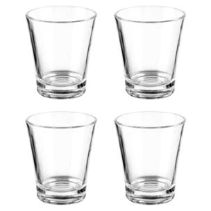 Set 4 vasos vidrio cafe 85ml colección vivalto