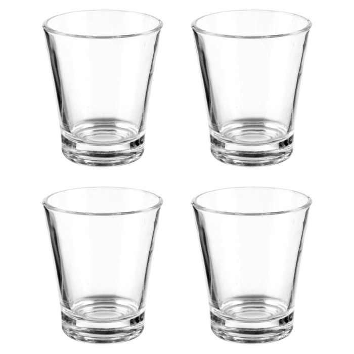 Set 4 vasos vidrio cafe 85ml colección vivalto