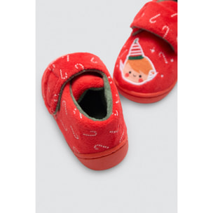 Pantofole per neonato con stampa natalizia