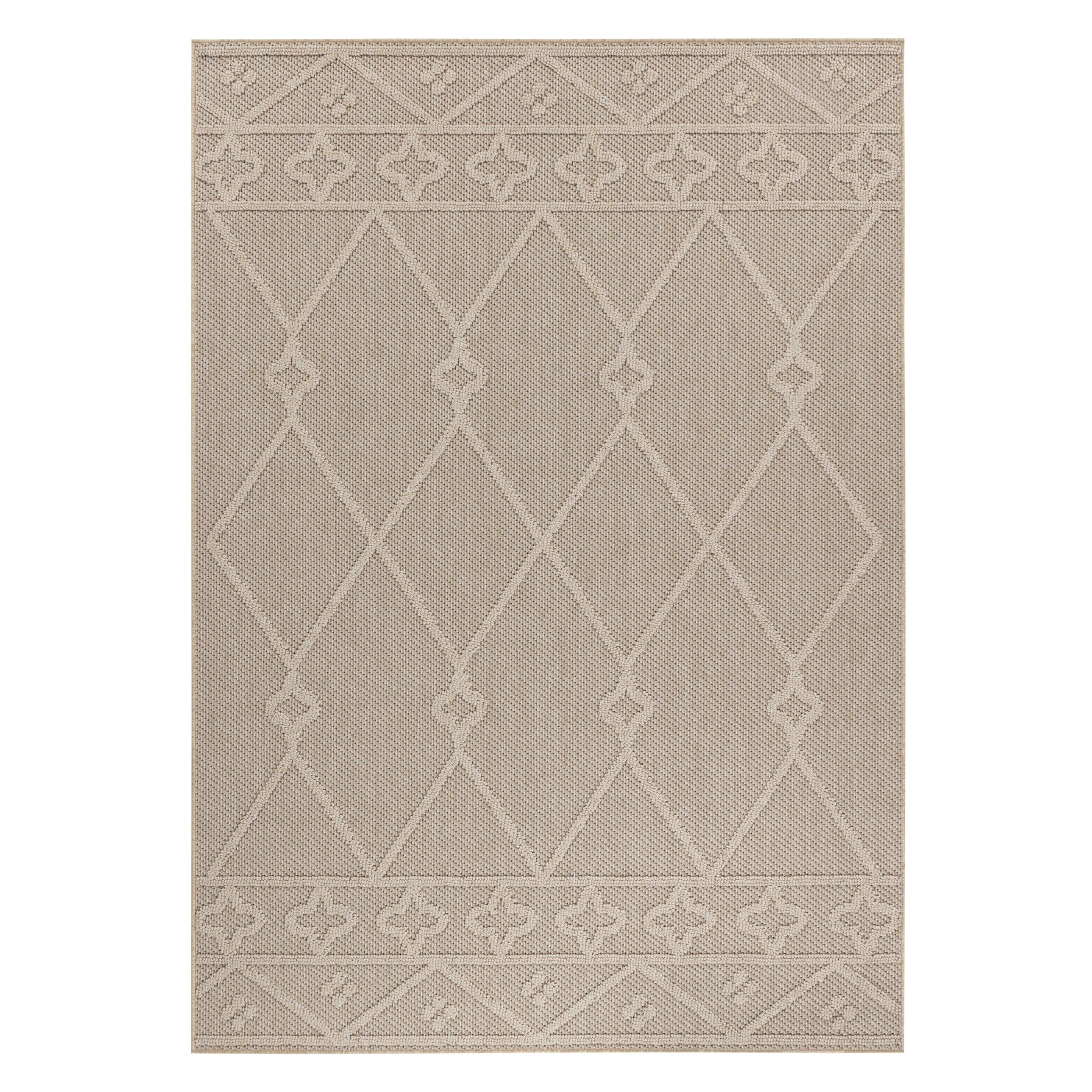 PATARA - Tapis intérieur/extérieur motif oriental beige - PAT4955BEI