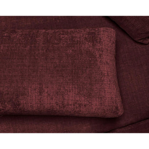 Miro - Canapé d'angle gauche 4 places convertible avec coffre en velours texturé - Prune