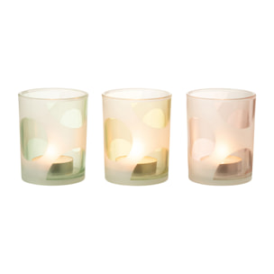 J-Line photophore Rond - verre - mix/pastel - medium - 3 pcs