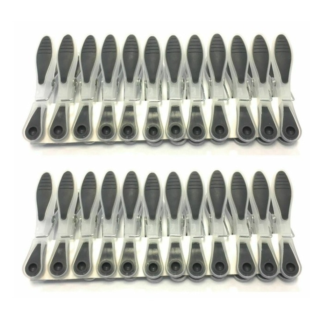 Lot de 120 pinces à linge bi-matières grises MSV