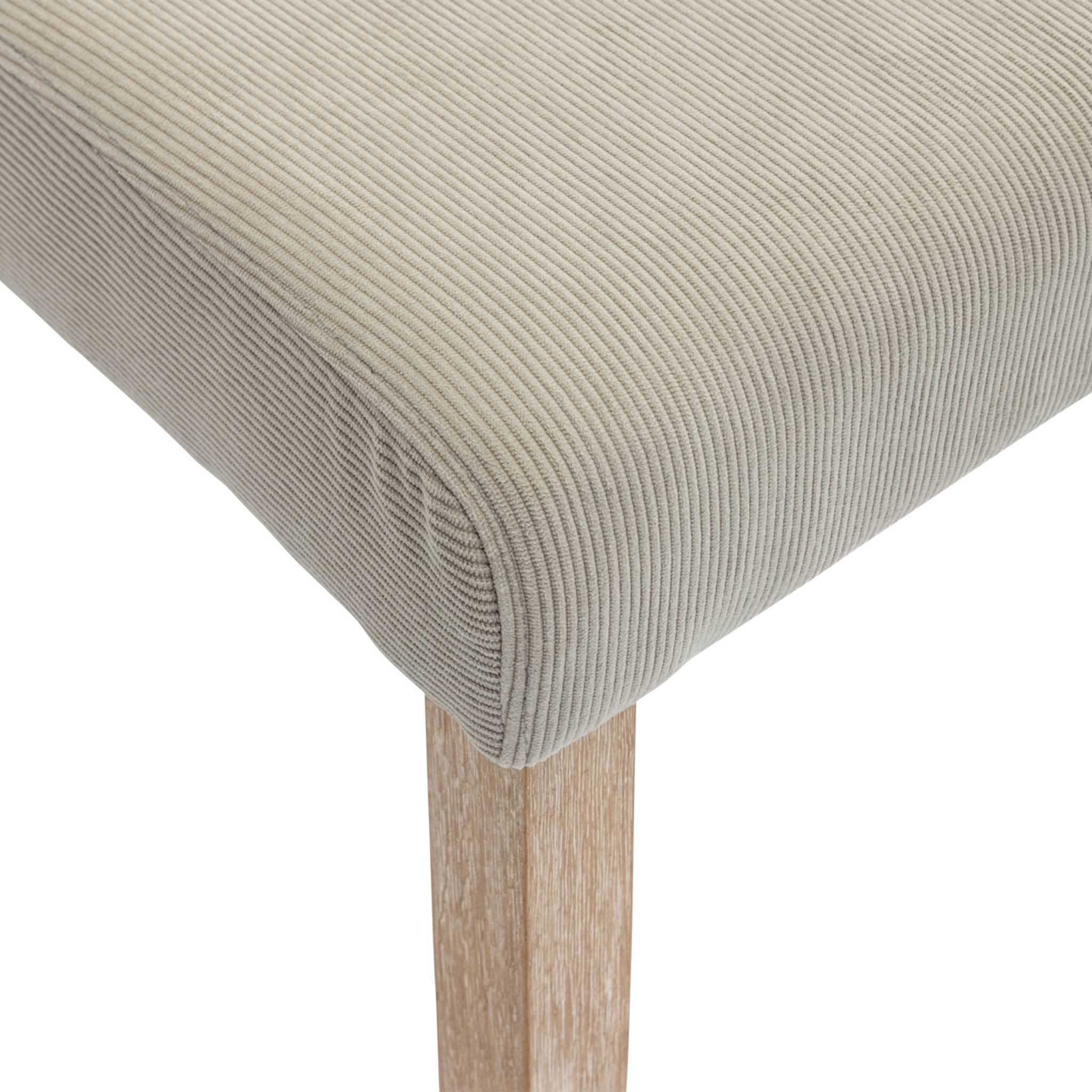 Chaise bois d'hévéa cérusé et velours côtelé (lot de 4) RITA