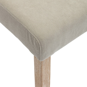 Chaise bois d'hévéa cérusé et velours côtelé (lot de 4) RITA