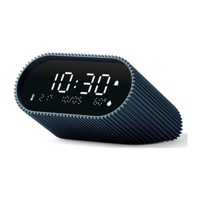Réveil LEXON Ray Clock Thermomètre et Hygromètre Bleu