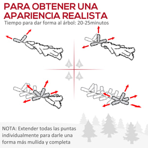 árbol de Navidad Artificial 210 cm con Nieve Ignífugo con 490 Ramas Hojas de PVC