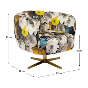 Fauteuil pivotant roses Kare Design