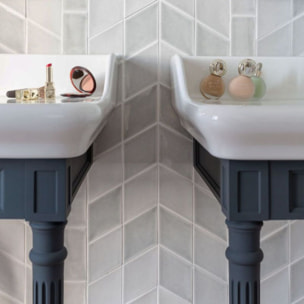 Console Cléo 1889 avec plan vasque 3 trous + miroir + mélangeur croisillon lavabo chromé + siphon chromé