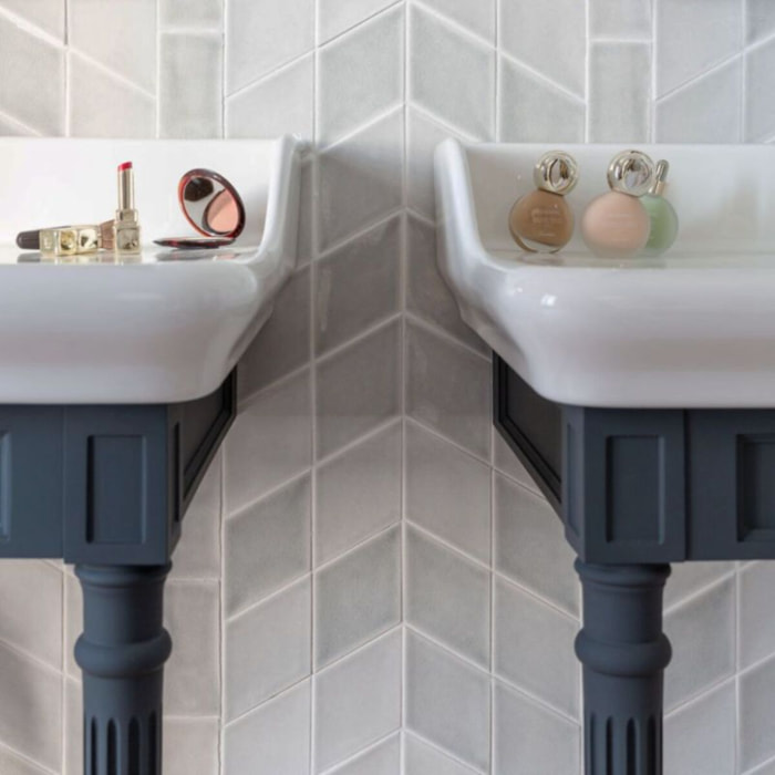 Console Cléo 1889 avec plan vasque 3 trous + miroir + mélangeur croisillon lavabo chromé + siphon chromé