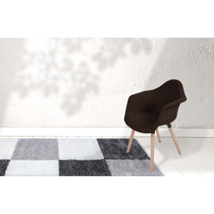 Set di 2 Poltroncine Winston in Tessuto Marrone e Legno