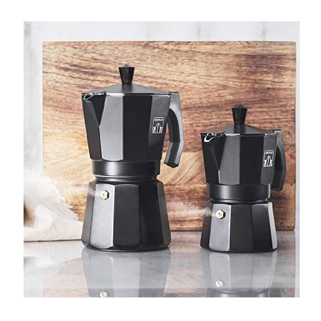 Cecotec Cafetera Italiana MokClassic 300 Black. Fabricada en Aluminio Fundido Ap