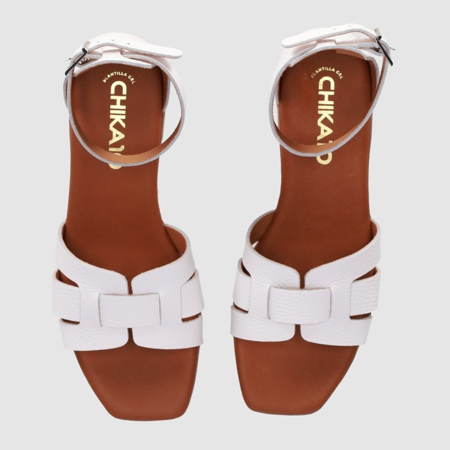 Sandalias de Piel - Blanco - Tacón: 3 cm