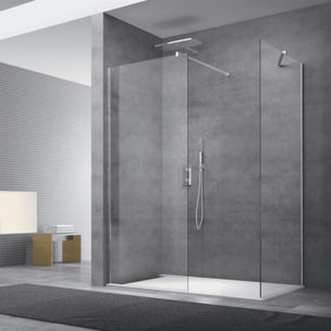 Paroi de douche à l'italienne 137x200 cm Walk-in, verre transparent (SIKOWI140)