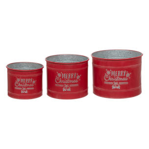 Cache pot traditionnel en métal x3