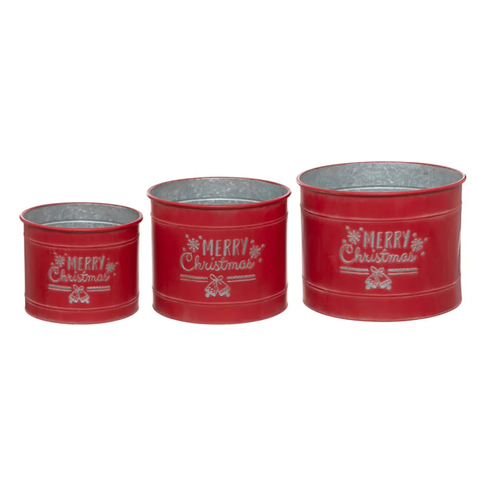Cache pot traditionnel en métal x3