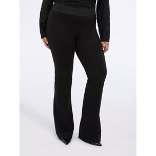 Fiorella Rubino - Pantaloni flare in Punto Milano - Nero