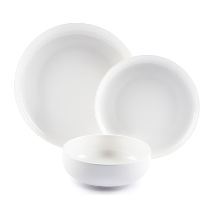 Service 18 Assiettes Excelsa – Sweden, Porcelaine Blanche