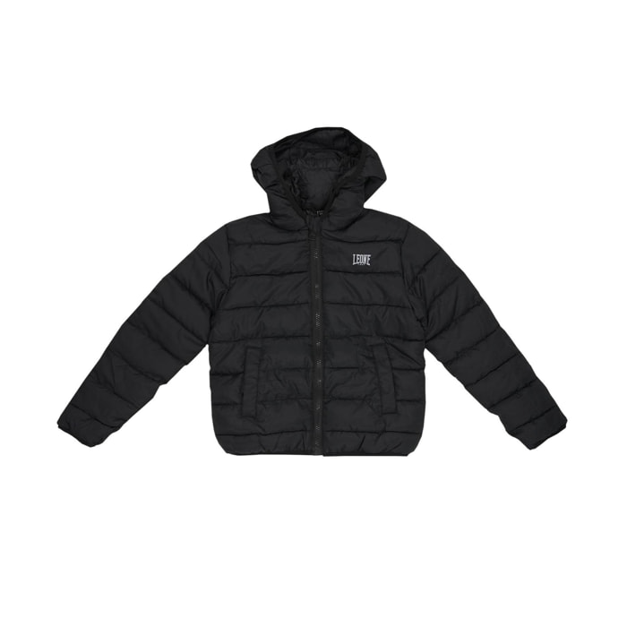 Piumino da bambino in nylon con cappuccio e zip Leone 1947 Neon