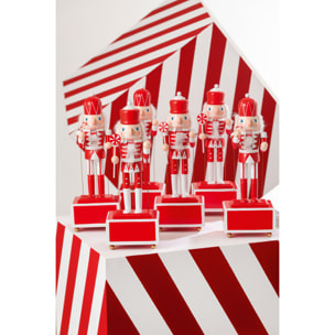 J-Line décoration Casse-Noisette Musique - bois de pin - rouge/blanc - 2 pièces