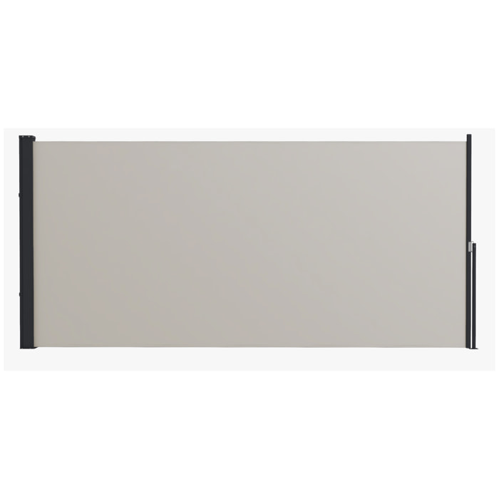 Store latéral brise-vue paravent rétractable dim. 3L x 1,40H m gris