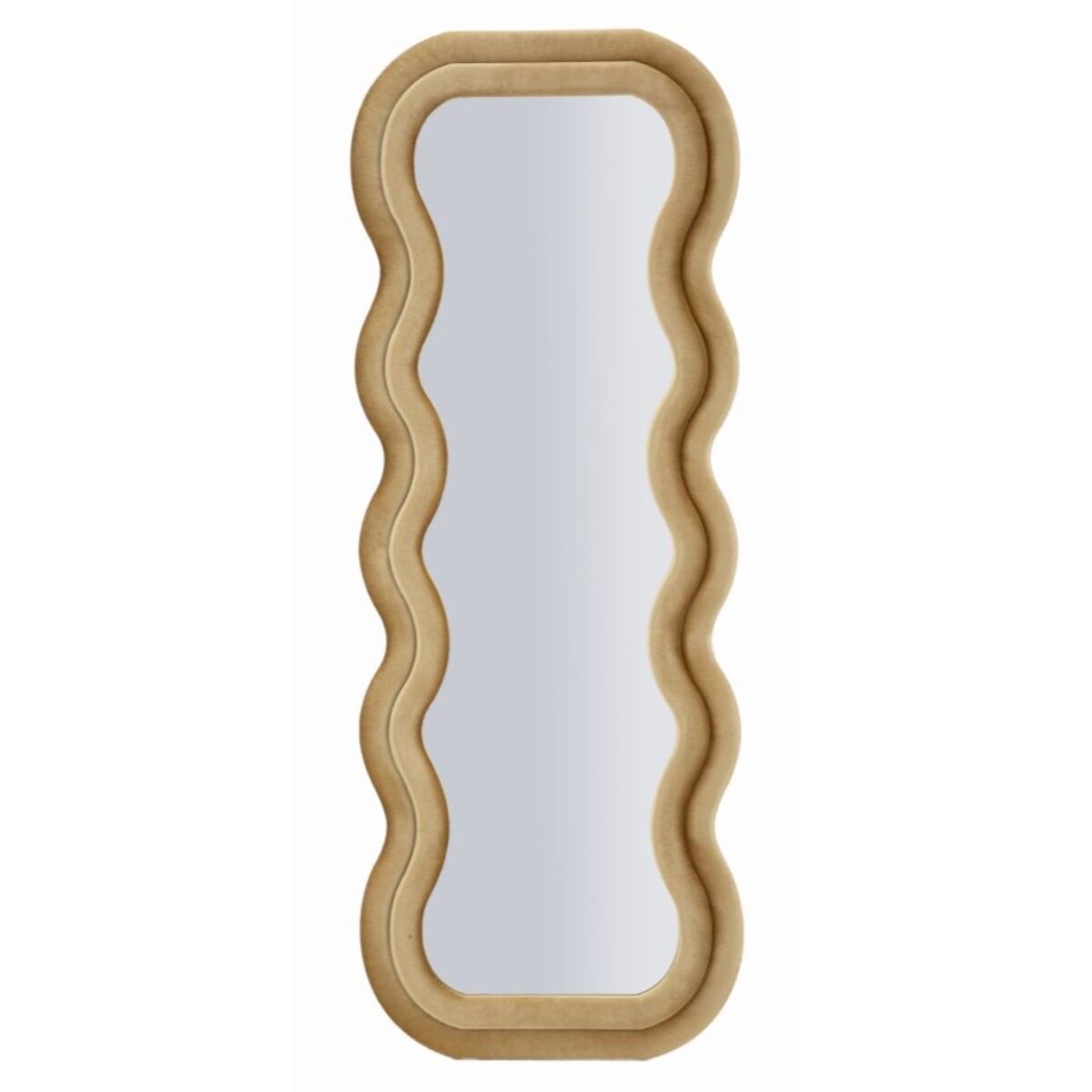 SPECCHIO DA MURO EMILY VELLUTO ORO CM 60X6X160 (MISURA SPECCHIO CM 42X144)