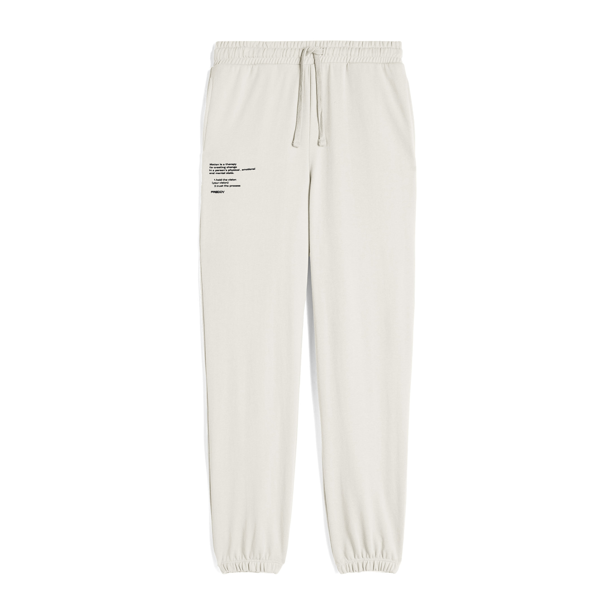 Pantaloni donna in french terry con stampa sul fianco