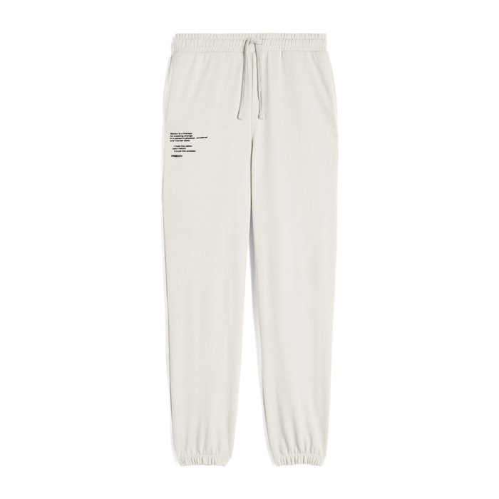 Pantaloni donna in french terry con stampa sul fianco