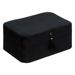 Boîte à bijoux en velours noir