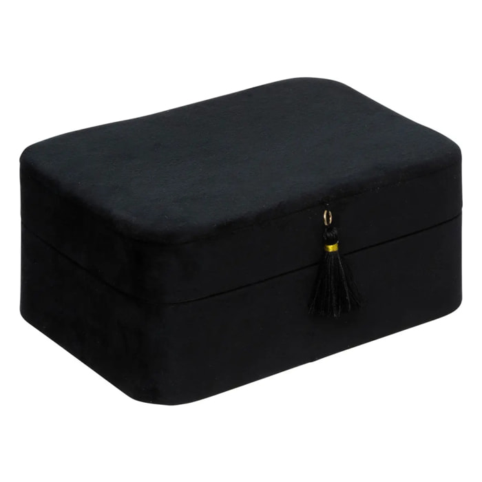 Boîte à bijoux en velours noir