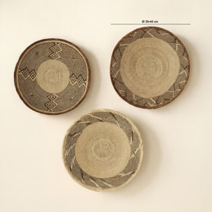 Panier mural tressé à la main au Zimbabwé 39-44cm LIMPO