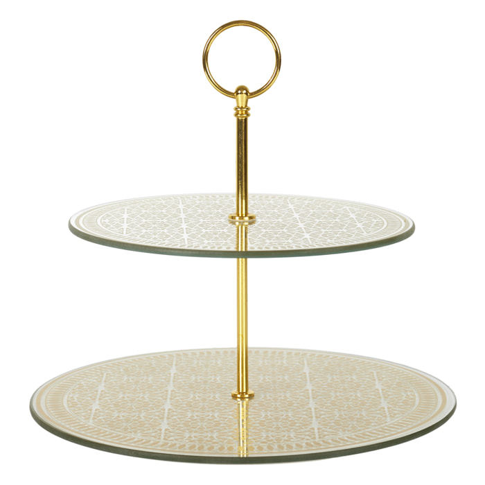 PLATEAU EN VERRE 2 ETAGES D25CM