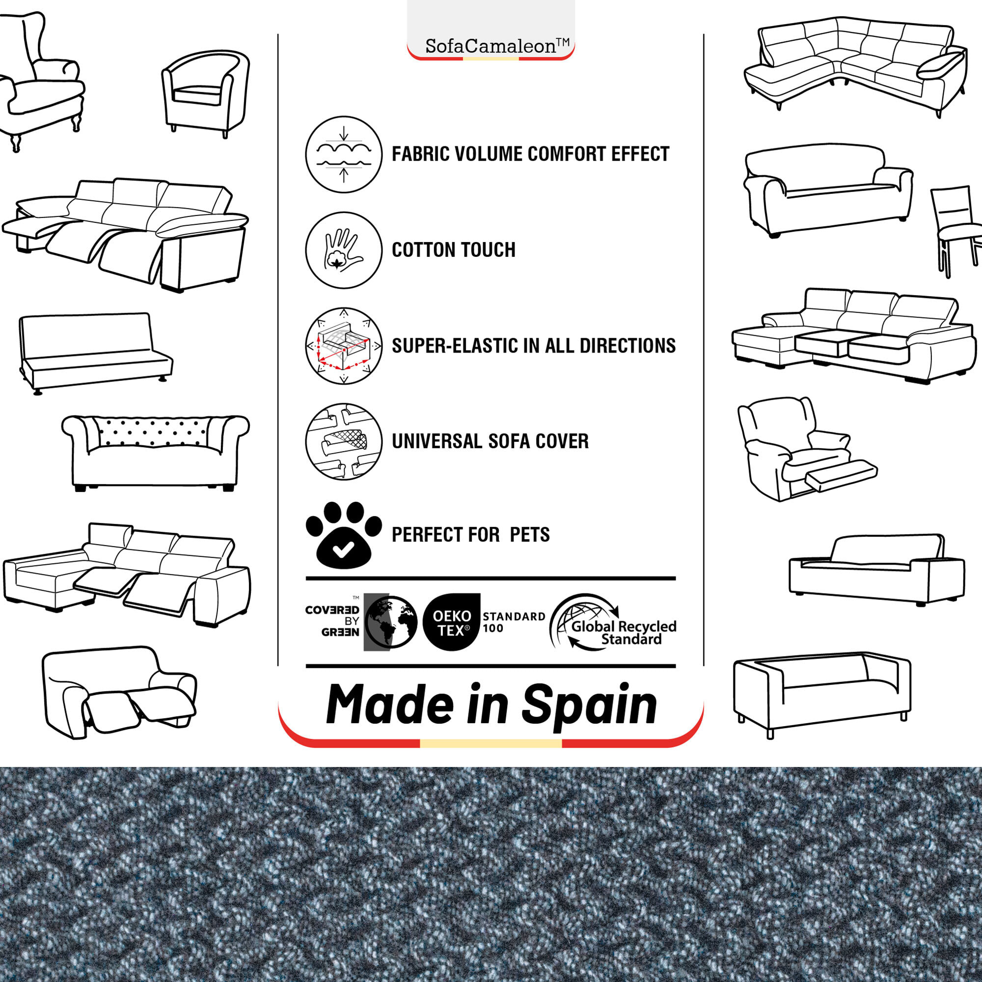 Funda Súper Elástica para SOFÁ modelo WONDER