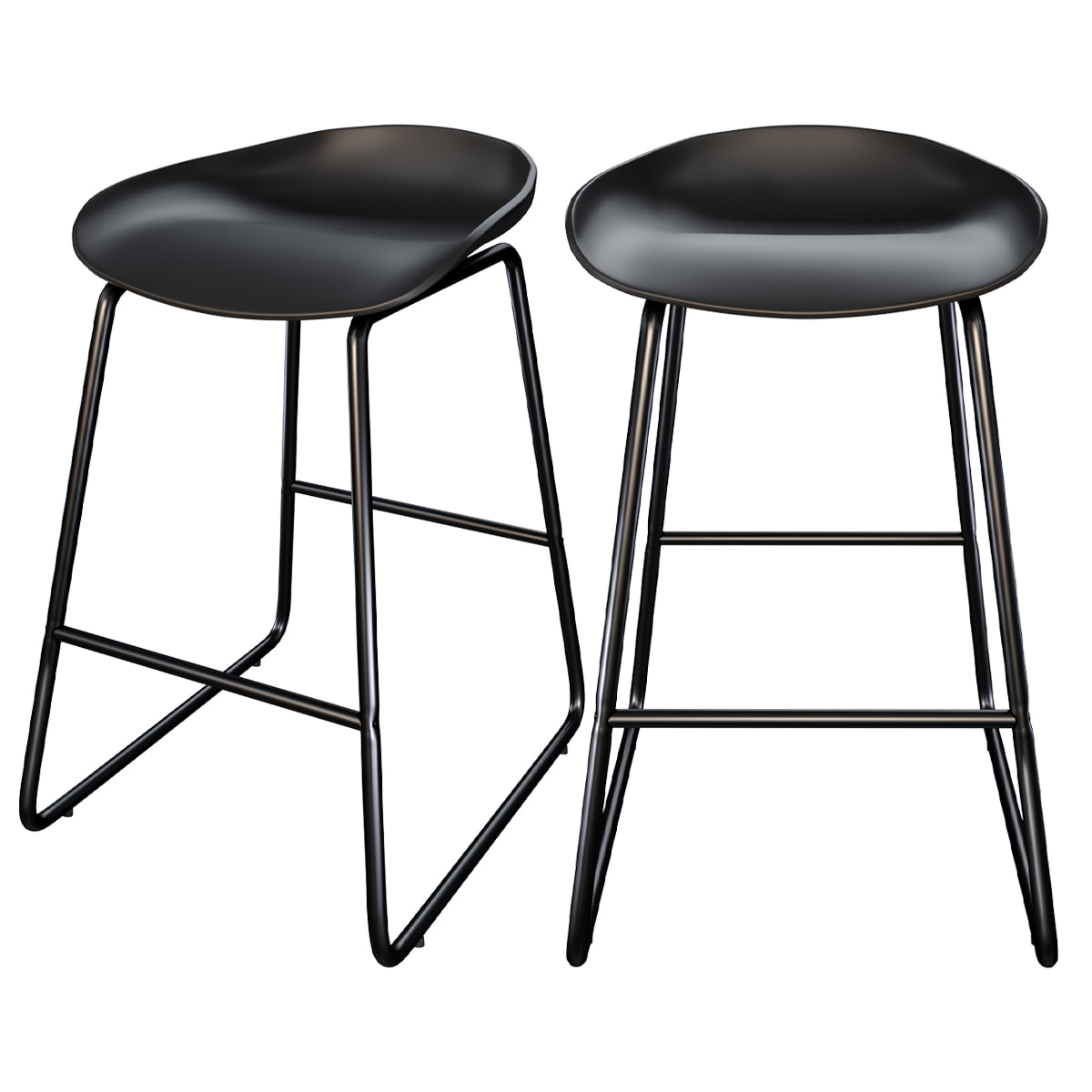 Lot de 2 chaises pour îlot central H65,5 cm noires - Yoshi