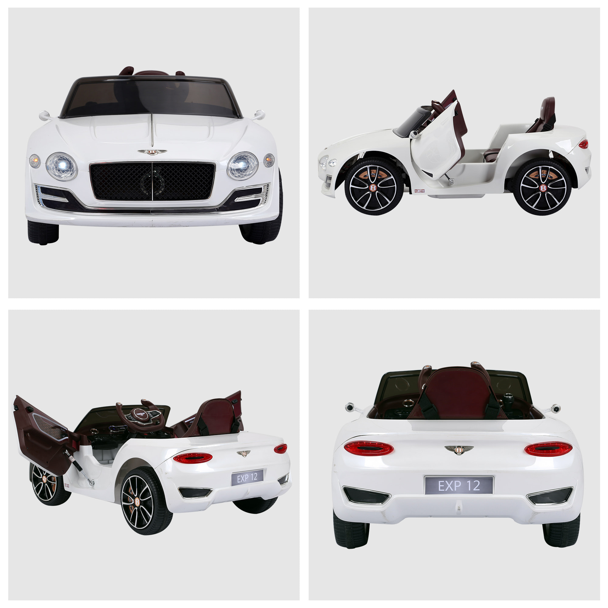 Véhicule électrique enfants 2 moteurs 108L x 60l x 43H cm télécommande effets sonores + lumineux blanc Bentley