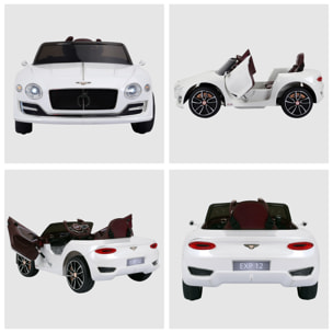 Véhicule électrique enfants 2 moteurs 108L x 60l x 43H cm télécommande effets sonores + lumineux blanc Bentley