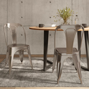 Lot de 2 chaises en métal chromé - Indus