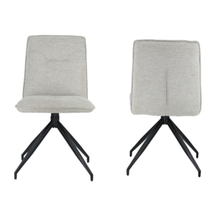 Lot de 2 chaises en tissu beige AREN