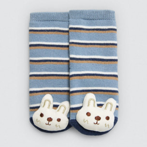 Calzini termici sensoriali per neonato con sonaglio blu