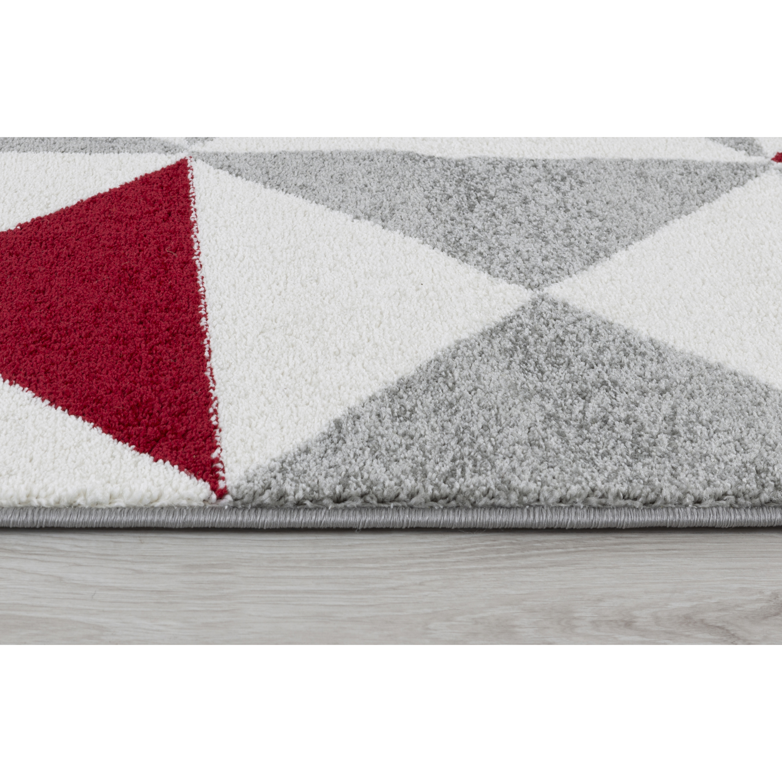 Forsa - Tapis de salon moderne à motif graphique rouge et gris