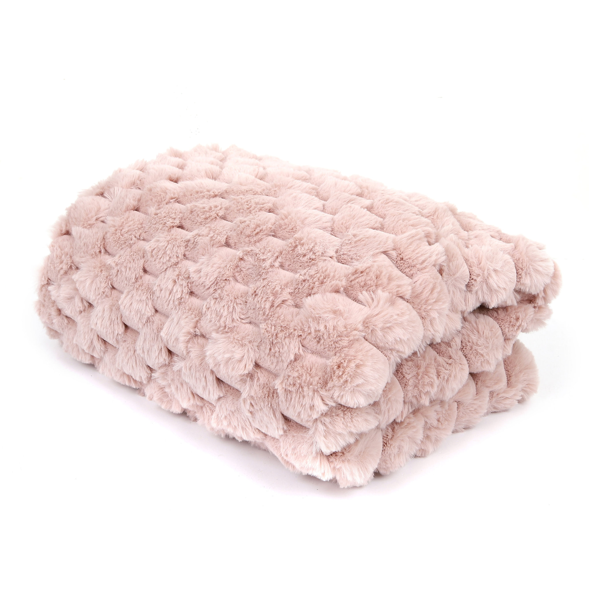 Plaid - HOME DECO FACTORY - Opulence - Imitation Fourrure - Rose