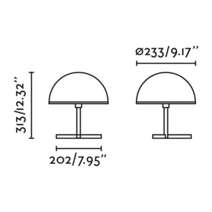 DOME S Lampe de table noire